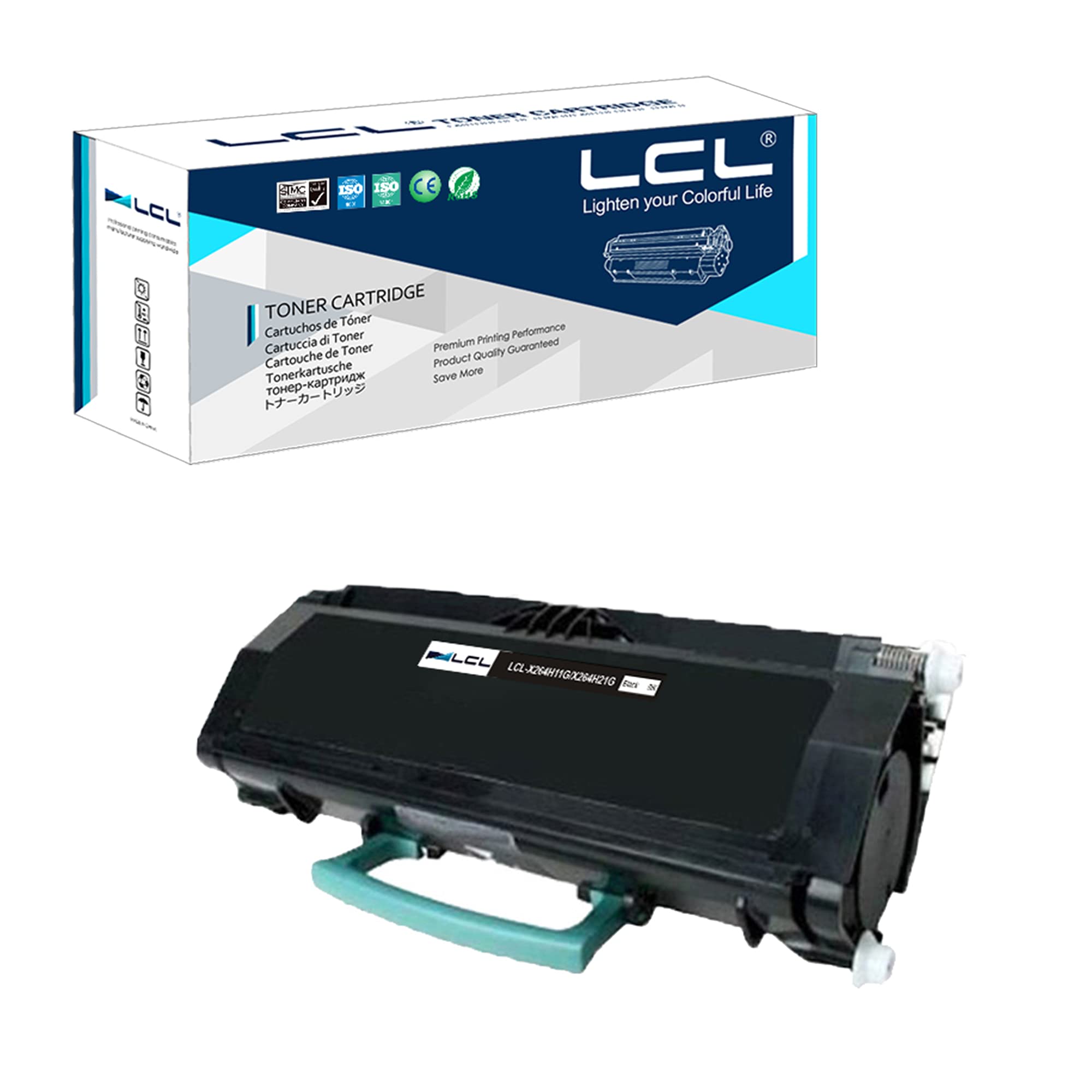LCL Remanufactured Toner Cartridge X264 X264A11G X264A21G X264H11G X264H21G 9000Pages (1 Black) Replacement for Lexmark X264 X264dn X363 X363dn X364 X364dn X364dw
