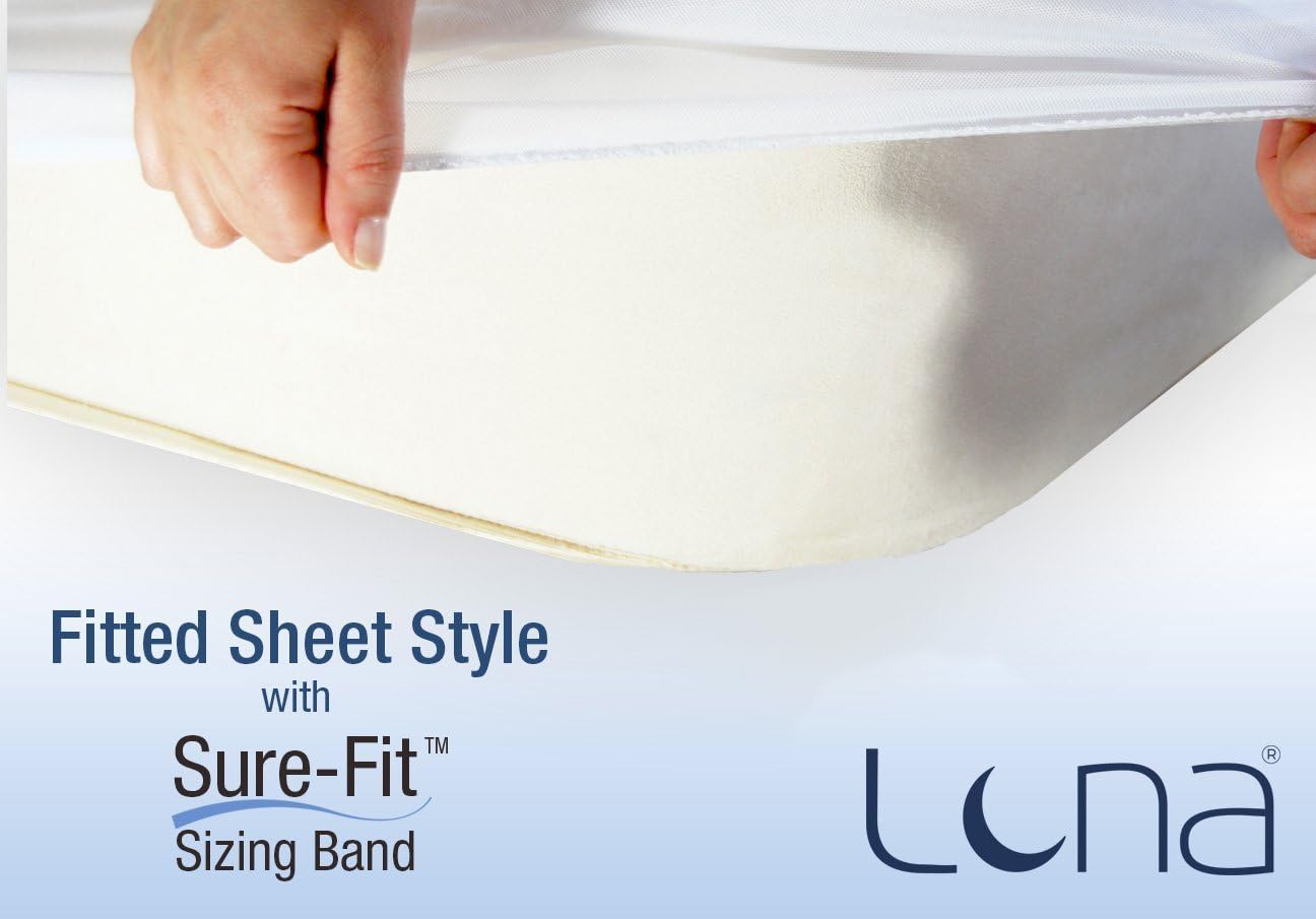 LUNA Queen Size Premium Hypoallergenic Waterproof Mattress Protector - Made in The USA - Vinyl Free: Home & Kitchen
