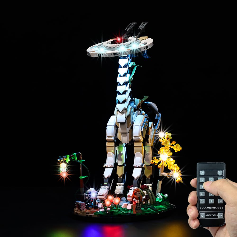 Kyglaring LED Lighting Kit Compatible with Lego Horizon Forbidden West : Tallneck 76989 Building Blocks, Upgrade Remote Control Lighting Accessories for Lego 76989 Model Set (Not Include Models)