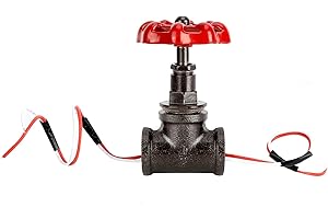 SERLIUM Vintage Steampunk Light Valve, Retro Steampunk Style G1/2in Stop Valve Light Switch with Wire for Water Pipe Lamp Vintage Lamp