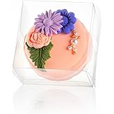 SLShePack 100 Pack Clear Chocolate Covered Ore Boxes Macaron Boxes Cookies Boxes Clear Favor Boxes Treat Boxes Pastry Boxes for Christmas Party Birthday Wedding(2.17"×2.17"×1.39")