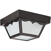 Nuvo SF77/863 Poly Frame Carport Flush Mount with Frosted Acrylic Panels, Black, Small