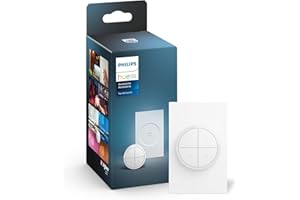 Philips Hue Wall Tap Dial Light Switch, Portable, White - 1 Pack - Requires Hue Lights and Hue Bridge - Smart Home - Easy, No-Wire Installation