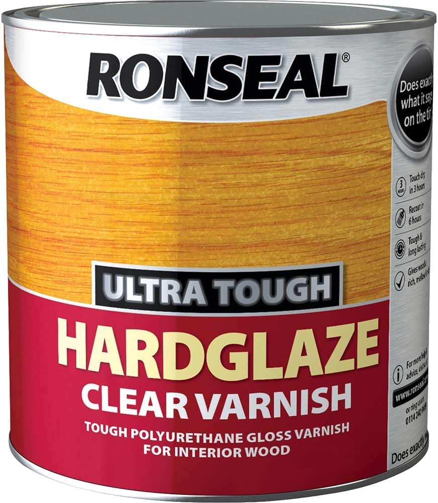 Ronseal UTVHG250 250ml Ultra Tough Hardglaze Internal Clear Gloss Varnish