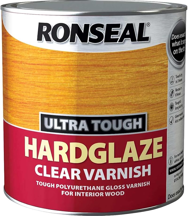 Ronseal UTVHG250 250ml Ultra Tough Hardglaze Internal Clear Gloss Varnish