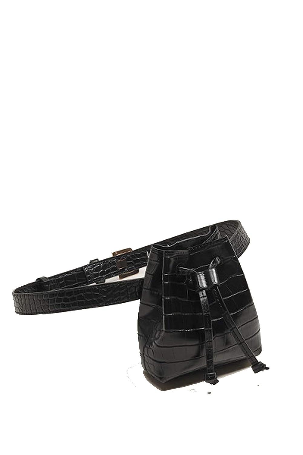 mango croc effect bucket bag