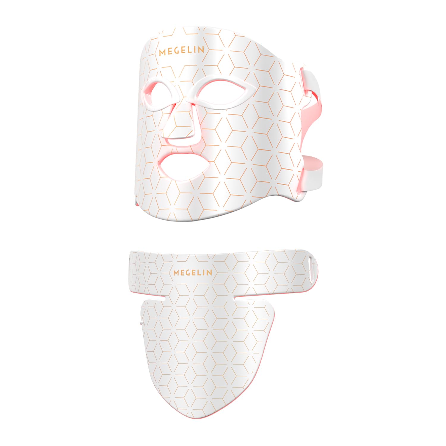 Photo 1 of MEGELIN Led Red Light Therapy Face & Neck Mask, 7 Colors Led Light Therapy Facial Mask, Infrared Red Light Therapy Mask, Infrared Light Skin Rejuvenation(White)