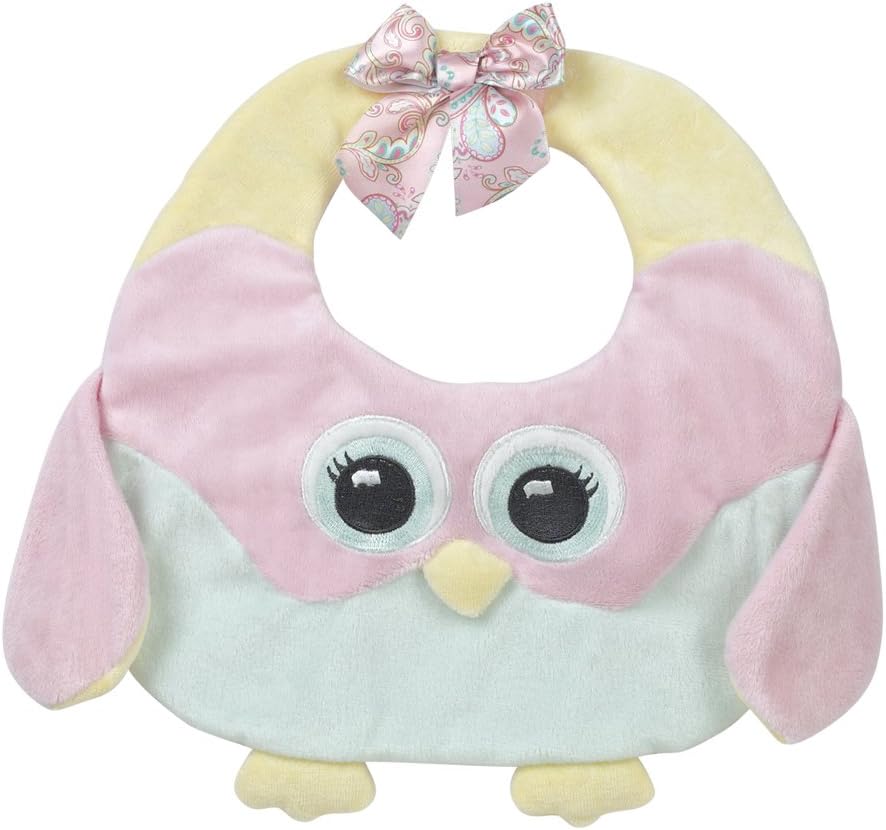 Bearington Baby Lil' Hoots Owl Bib, 10" x 10"