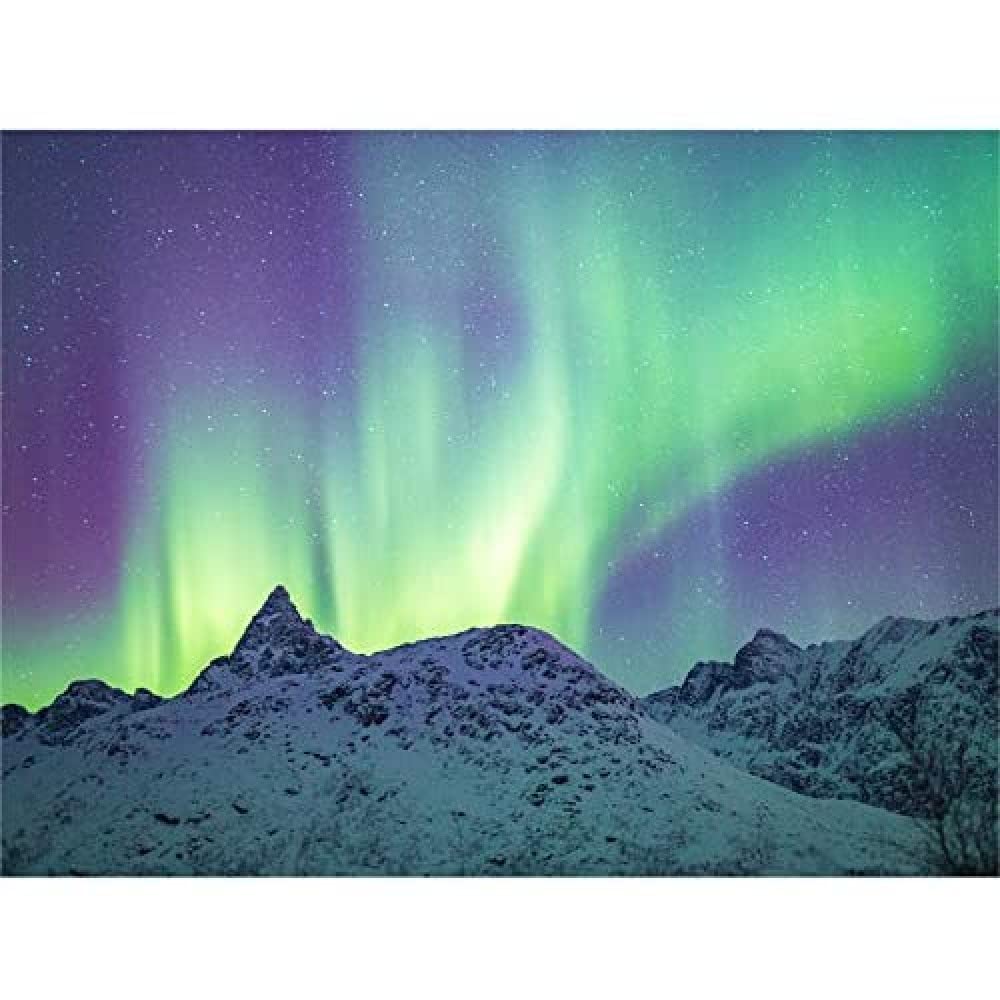 Dalsfelt Aurora Snowy Mountains Canvas Wall Art Print