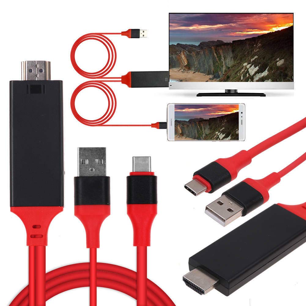DragonTrading MHL USB 3.1 Type-C to HDMI HD TV Cable For Compatible With Samsung Galaxy MacBook Pro And All Phones and Tablets With A USB C Port