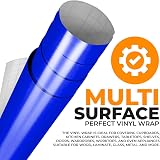 vgoltd Glossy Self-Adhesive Vinyl Wrap 60x500 cm Brilliant Blue Roll view 4