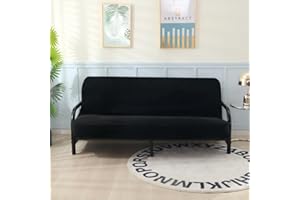 OctoRose Full Size 54x75x8inch 3 Side Zipper Classic Soft Micro Suede Futon Cover Slipcover Sofa Day Bed Mattress Cover Couch Protector (Cover ONLY) (Black)