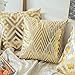 Miulee Pack of 4, Gold Stamping Soft Soild Decorative Outdoor Square Throw Pillow Covers Set Cushion Case for Sofa Bedroom Car 18 x 18 Inch 45 x 45 Cm