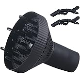 PERFEHAIR Hair Diffuser for Curly Hair, Professional Salon Frizz-Free Fast Blow Dry Diffuser Attachment with 1.57"-2" Nozzle, Black
