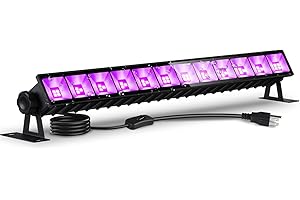 LINSTAINE 36W Black Light Bar IP66 Waterproof Blacklights with 6FT Cord+Plug+Switch, 40 LEDs Black Lights for Glow Party Halloween, Fluorescent Poster, Body Paint, Birthday, Stage Lighting