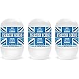 Fresh Kidz Roll On Deodorant for Kids and Teens - Baking Soda and Aluminum-free 24 Hour Protection for Sensitive Skin - Boys "Blue" 1.86 fl.oz. (3 Pack)