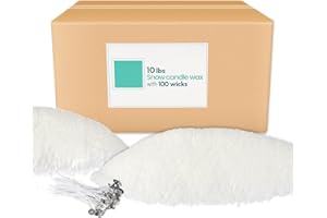 pliadvbu 10 lb Wax Sand DIY Pearl Candle Kit, 100 Candles Wicks, Natural Pearl Wax, Reusable, Unscented Powder Candles for Candle Making, Weddings and Parties