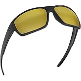 TOROE Performance Eyewear FIELD All Black Sports Polarized Sunglasses w/Hydrophobic Coating Polycarbonate AR Lenses