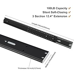LONTAN 1 Pair Side Mount Soft Close Drawer Slides