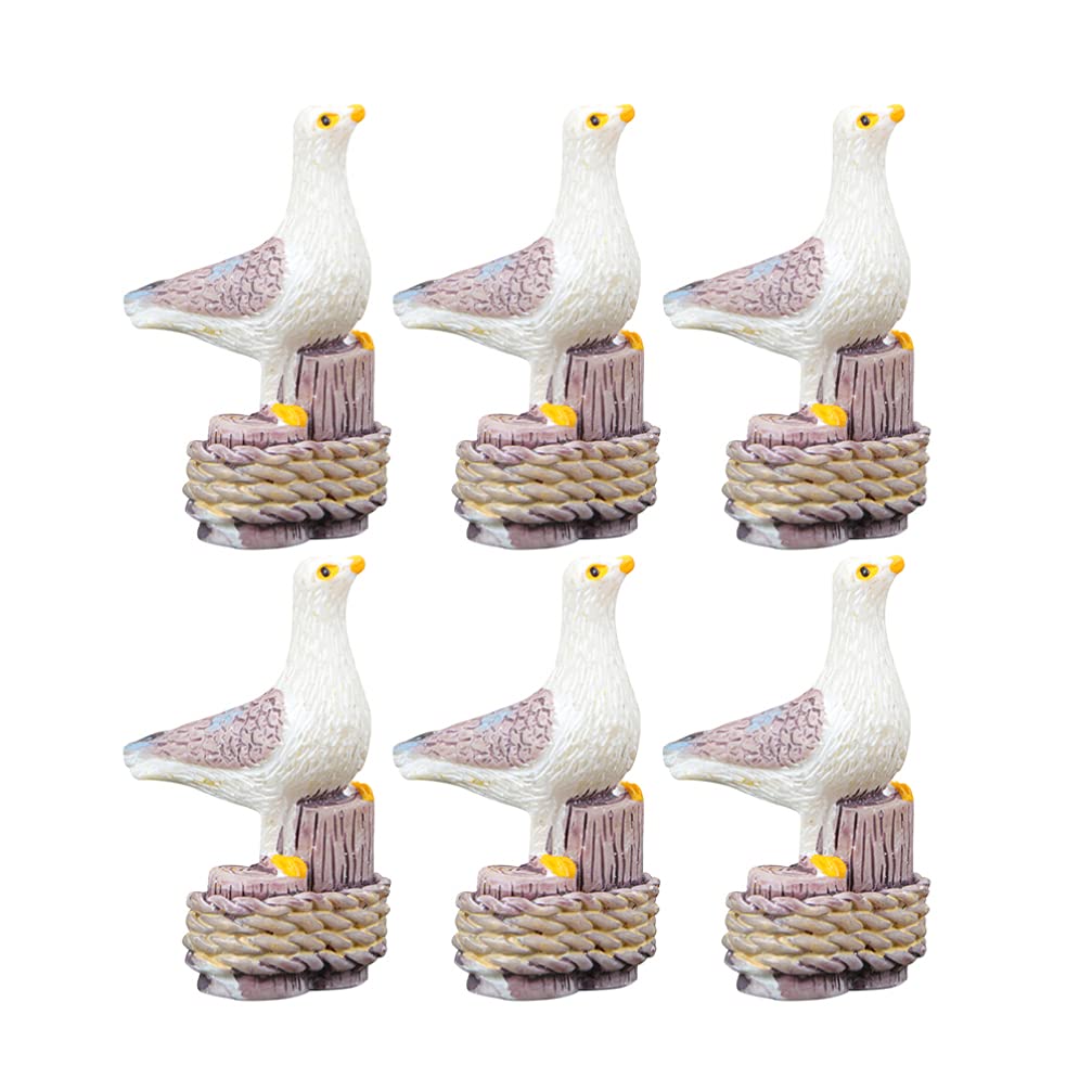 IMIKEYA 6pcs Miniature Seagulls Fairy Garden Animal Seagull Plant Pots Bonsai Craft Micro Landscape Diy Decor Micro Landscape Mini Sculpture