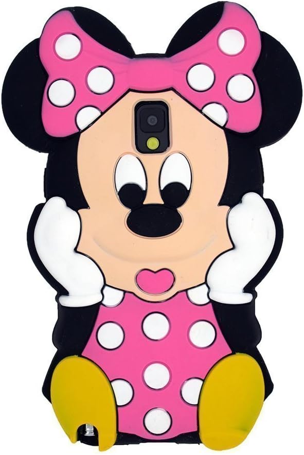 Note 4 Case,Galaxy Note 4 Minnie Mickey Case,Tribe-Tiger 3D Cute Cartoon Mouse Minnie Soft Silicon Gel Rubber Case Cover Skin for Samsung Galaxy Note 4 SM-N910/SM-N910C(Pink Minnie)