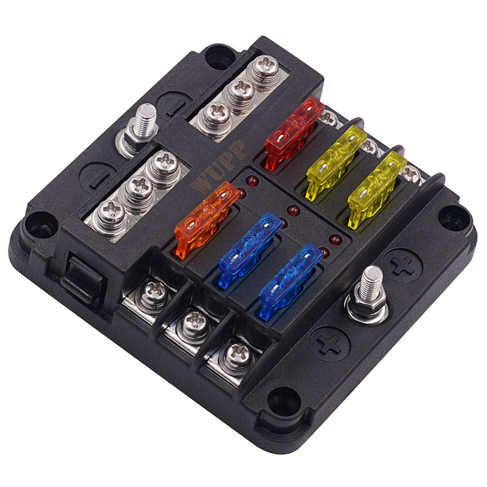WUPP 12 Volt Fuse Block, Waterproof Boat Fuse Panel