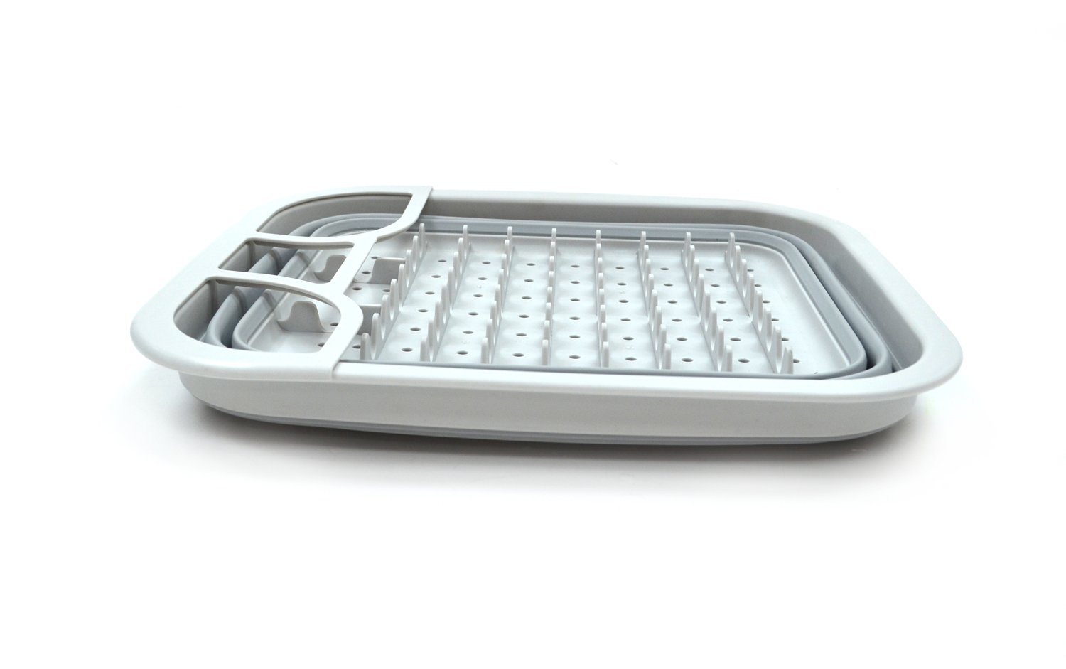 SAMMART Collapsible Dish Drainer with Drainer Board Foldable Drying