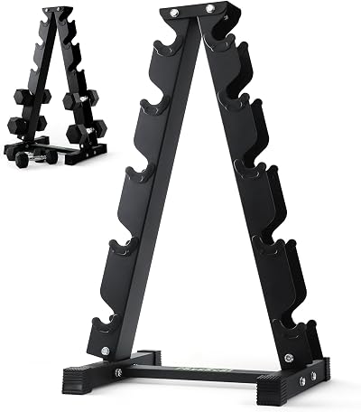 PhysKcal Dumbbell Rack 350kg Load, 5-Tier Weight Stand, Home Gym