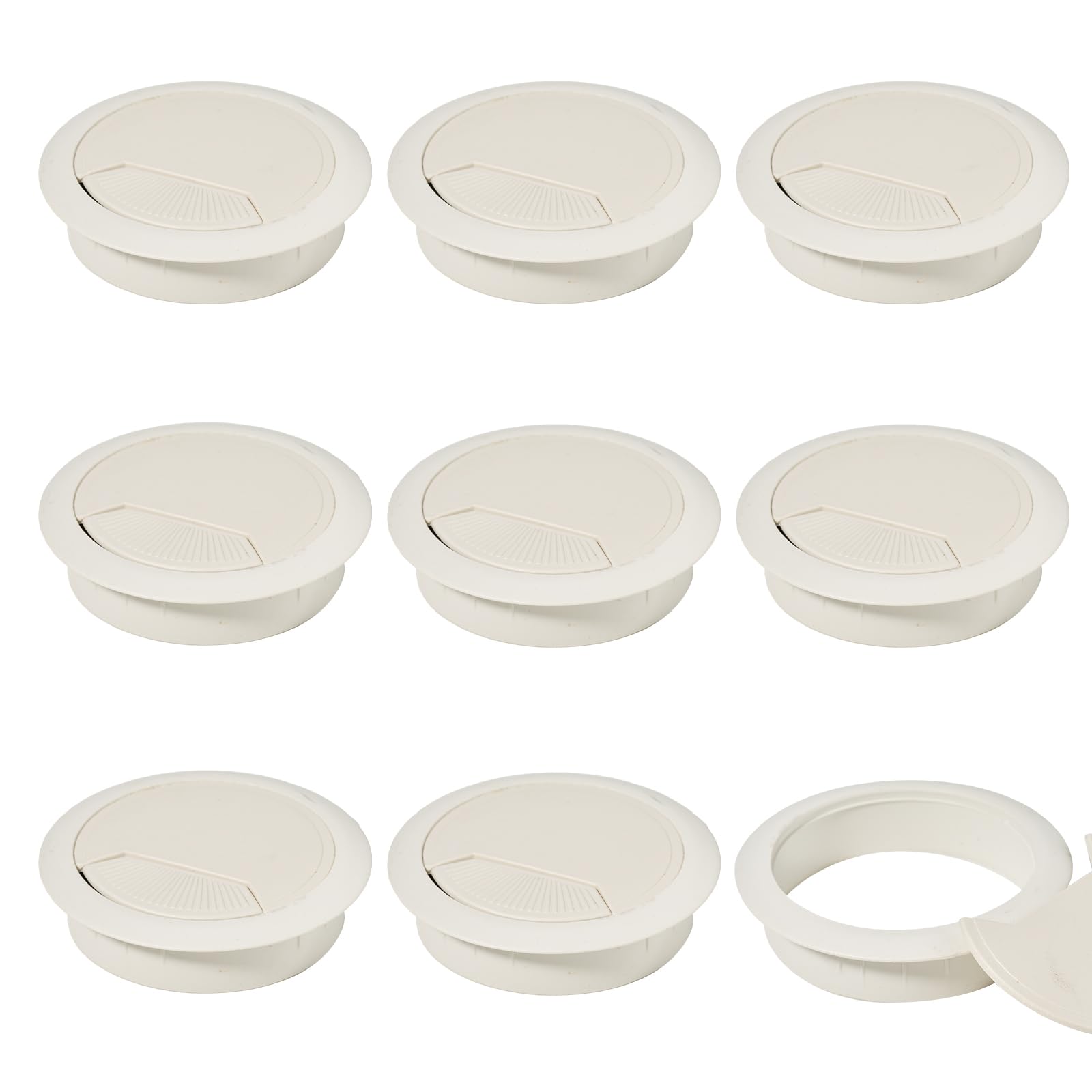 9 Pcs Desk Grommet 60mm, Desk Cable Grommet, Desk Cable Hole Cover, Cable Grommet, Desk Hole Cover(Gray White)