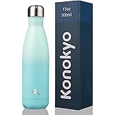 Konokyo Insulated Water Bottles,17 oz Double Wall Stainless Steel Vacumm Metal Flask for Sports Travel,Mint