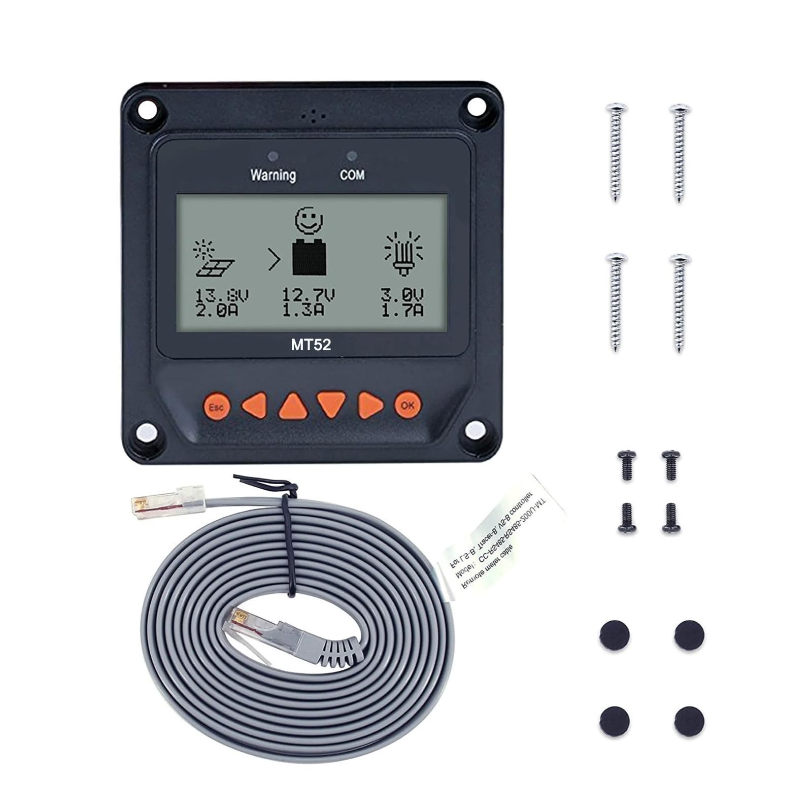 Epever® MT50 Remote Meter LCD Display Compatible with MPPT Solar Panel Charge Controller Regulator Tracer - LS BN, Tracer, LS, BP, BN, eTracer, Itracer