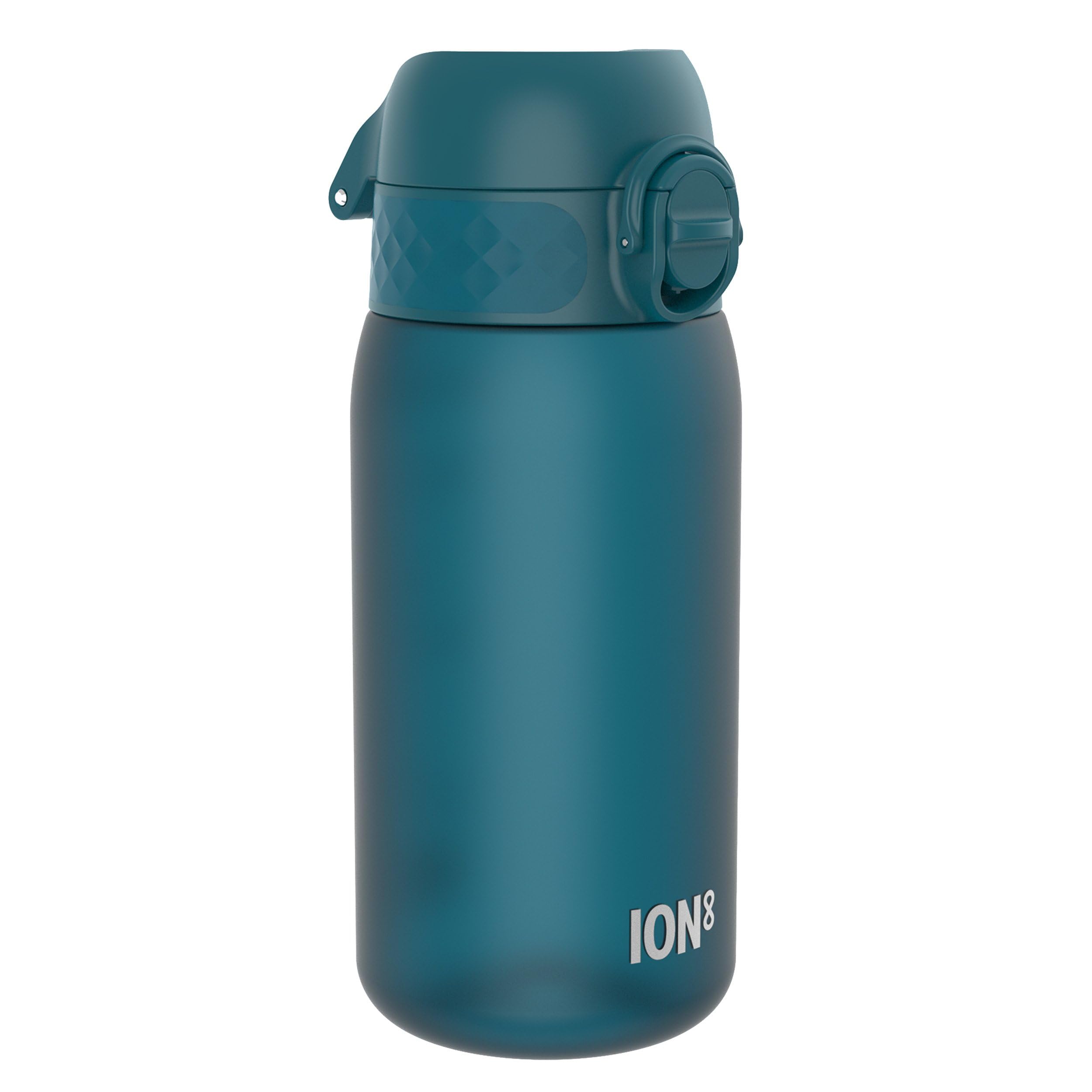 Ion8 Kids Water Bottle, 350 ml/12 oz, Leak Proof, Easy to Open, Secure Lock, Dishwasher Safe, BPA Free, Carry Handle, Hygienic Flip Cover, Easy Clean, Odour Free, Carbon Neutral, Aqua Blue