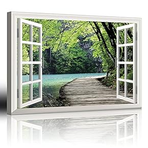 White Window Looking Out Into a Bridge by...