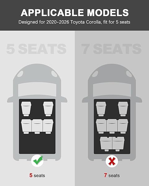 FOR TOYOTA COROLLA FLOOR MATS AND CARGO LINER 2020-2026 – ALL WEATHER FLOOR MATS AND TRUNK MAT FOR TOYOTA COROLLA/COROLLA HYBRID SEDAN (NOT FIT COROLLA CROSS/HATCHBACK) 2025 2024 2023 2022 2021 2020