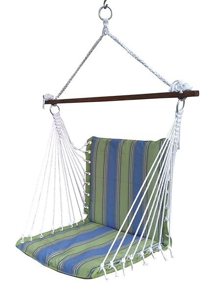 Oak N Oak Comfortable & Relaxing Indoor & Outdoor Hanging Chair Furniture/Hanging Hammock Chair Swing/Hanging Rope Swing Chair/Garden Hanging Chairs/Patio Swing Seat for Backyard, Bed Room, Porch, Beach - Tropical Palm Stripe