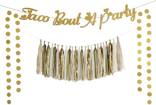 Amazon Com Taco Bout A Party Glitter Banner With Tassel Garland