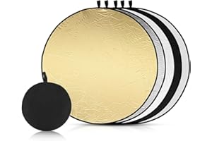 Rairsky 5-in-1 Reflector, Foldable Reflector Photography with Bag, Light Diffuser Sheet, 32"(80cm) Photography Accessories, C
