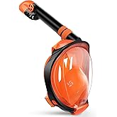 Greatever G2 Full Face Snorkel Mask with Latest Dry Top System,Foldable 180 Degree Panoramic View Snorkeling Mask with Camera Mount,Safe Breathing,Anti-Leak&Anti-Fog