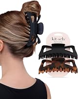 Kitsch 5 Inch Large Claw Clips Thick Hair Matte Black & Tortoise 2 Pack