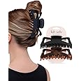 Kitsch 5 Inch Large Claw Clips for Thick and Long Hair | Strong Grip Jumbo Claw Clip for All-Day Hold | 2pcs Matte Oversized