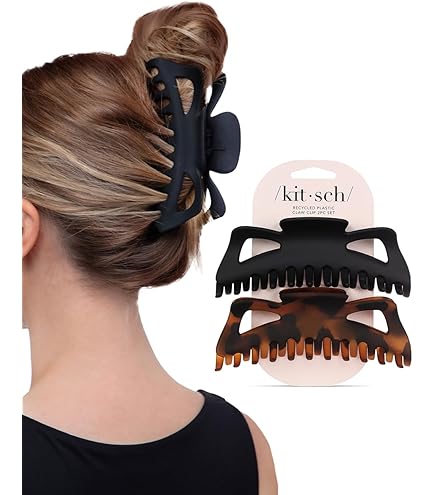 Amazon.com : Scunci 3cm No Slip Jaw Clips - 4pk Black  display picture 3