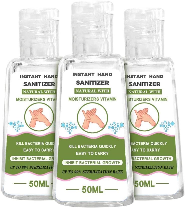 NUWFOR 50ML Hand Sanitizer Wash Portable Quick-Drying No-wash Dvanced Liquid Hand Soap Soothing Gel Liquid Hand Wash Soap (White / 50ML, 3)