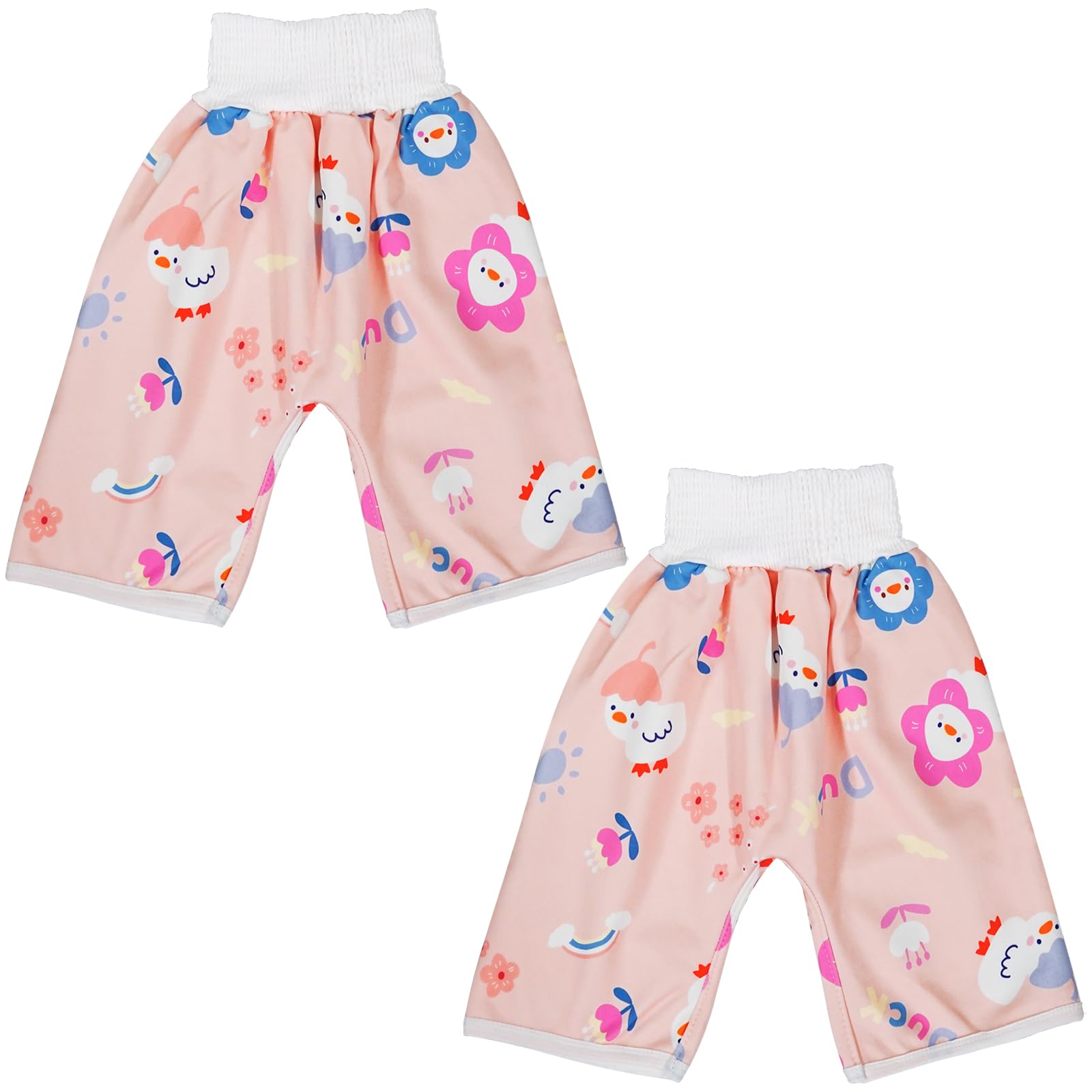Photo 1 of Waterproof Diaper Pants for Baby Kids, 2 Packs Absorbent Toddler Potty Training Pants Boys Girls Use Day Night (Duck L)
