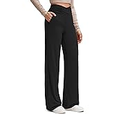 G4Free BareFeel High Stretch Wide Leg Yoga Pants for Women Side Pleated V Waist Casual Trousers with Pockets