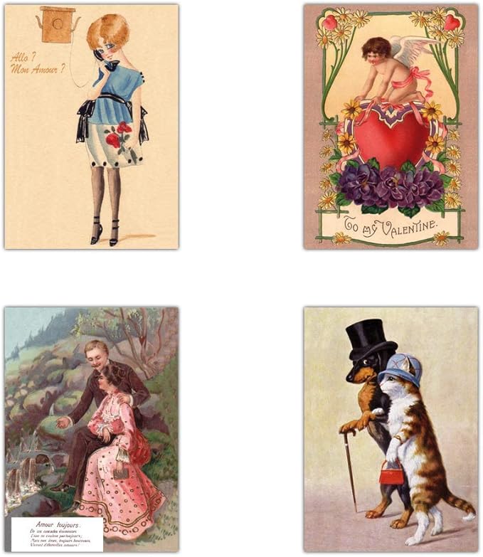 Carte Ancienne St Valentin Lot De 16 Cartes Differentes Format Carte Postale 3 Formats Dispos Vintage Carte Ancienne St Valentin Amazon Fr Fournitures De Bureau