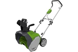 Greenworks 10 Amp 16-Inch Corded Electric Snow Blower-Walk-Behind Snow Thrower with 180° Adjustable Chute & 25FT Throwing Dis