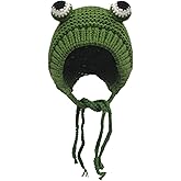 Cnorialy Frog Hat Beanie Cute Crochet Knitted Frog Hats Caps 3D Big Eyes Frog Cap Cosplay Men Women