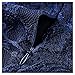 MISSMAY Women's Vintage Half Sleeve Floral Lace Cocktail Party Pleated Swing Dress Navy Blue Small