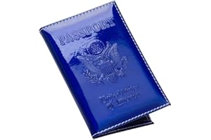 Pretty Little Passports Chrome Passport Cover Vaccine Card Holder Combo, Passport Holder with Vaccine Card Slot (Blue)