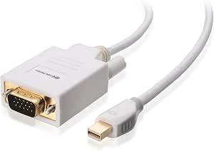 Cable Matters Mini DisplayPort to VGA Cable (Mini DP to VGA Cable) in White 6 Feet - Thunderbolt and Thunderbolt 2 Port Compatible
